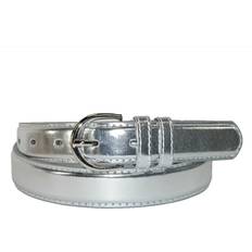 Silver - Woman Belts CTM Leather 1/8 Metallic Dress Belt Women