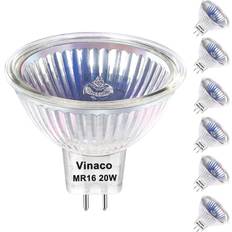 GU5.3 MR16 Halogen Lamps Vinaco GU5.3 Halogen 20W Bulbs 6PCS GU5.3 C 12V 20W with 2800k Warm White Long Lifespan GU5.3 MR16 Dimmable for Track Light