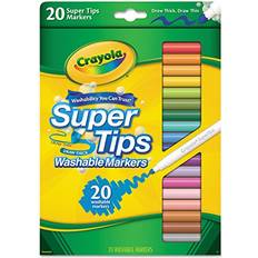 None Crayola 588106 Washable Super Tips Markers, Assorted, 20/Set