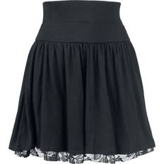 Rotterdamned Floral Lace Skirt - Black