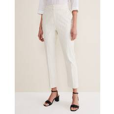 Phase Eight Ariella Stripe Ankle Grazer Trousers, Ecru/Black