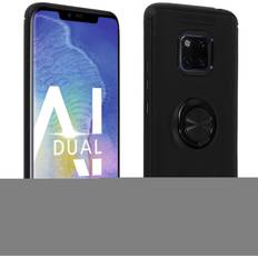 Cover per cellulari Avizar Huawei mate 20 pro silicone gel ring magnetic support case black