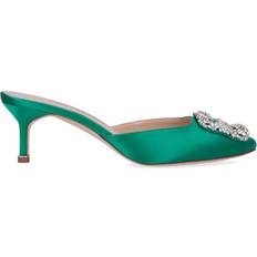 Viscose Heels & Pumps Manolo Blahnik Green Hangisimu Mules IT