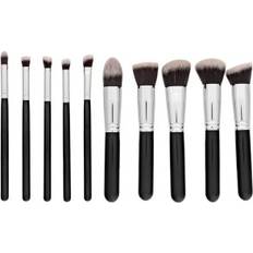 Makeup Mimo Kabuki Borste Set 10-delat - Black