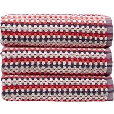 Christy Carnaby Stripe Guest Towel Red