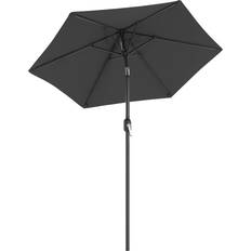 Metal Parasols Songmics 2.1m Adjustable Garden Parasol Umbrella With 30° Tilt In 2 Directions Grey