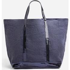 Lino Bolsos Vanessa Bruno Bolso tote L de lino y lentejuelas Azul