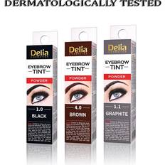 Sininen Kulmatuotteet Delia eyebrow henna traditional tint dark brown black graphite eyelashes 2ml