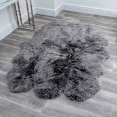 Grey Sheepskin Canora Grey Native Natural Sextuple Sheepskin Grey