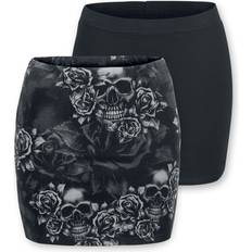 EMP Black Premium The Double Life Short Skirt - Black/Grey