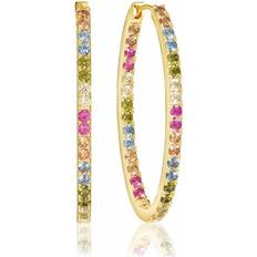 Sif Jakobs Gold Plated Earrings Sif Jakobs Multicoloured Zirconia Ellisse Medio Earrings SJ-E2313-XCZ-YG