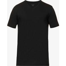 Falke Mens Black Regular-fit V-neck Stretch-cotton T-shirt