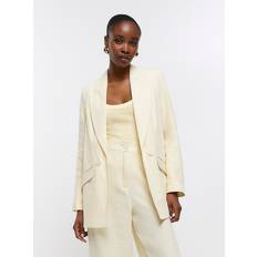 Lino Blazers River Island Womens Yellow Linen Blazer Yellow