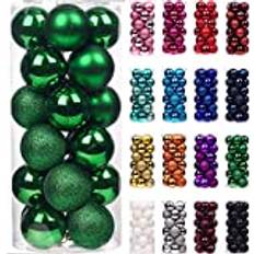 Green Christmas Tree Ornaments Shatchi 30mm Baubles Shatterproof 3cm Set Christmas Tree Ornament