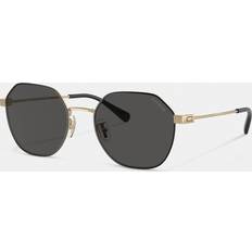 Coach Sunglasses Coach Hinged Geometric Round Sunglasses - Gold