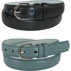 CTM Leather 1/8 Dress Belt Pack of Colors Women