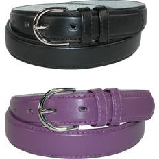 CTM Leather 1/8 Dress Belt Pack of Colors Women