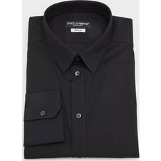 Men - Solid Colors Dresses Dolce & Gabbana Men's Long-Sleeve Stretch Cotton Shirt Nero Nero