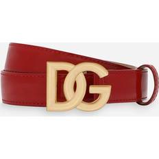 Femme - Rouge Ceintures Dolce & Gabbana Polished Calfskin Belt with DG Logo