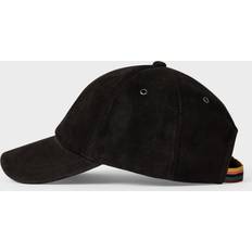 Paul Smith Men Caps Paul Smith Black Suede Baseball Cap Black