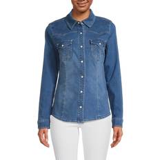 True Religion Women's Western Denim Shirt Dark