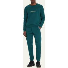 Saint Laurent Men Pants Saint Laurent Men's Cassandra Terry Sweatpants DEEP GREEN