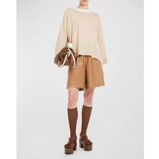 Cuero - Mujer Shorts High-Rise Nappa Leather Shorts CAMEL