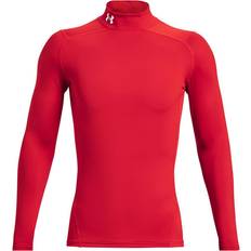 Elastane/Lycra/Spandex - Unisex Base Layers Under Armour Coldgear Comp Mock Long Sleeve Men red