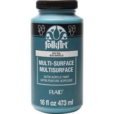 FolkArt Multi-Surface Satin Acrylic Paint 16 oz Teal 16 Fl Oz