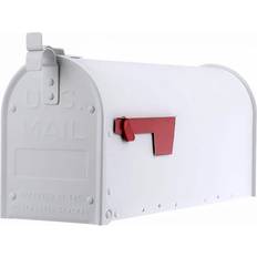 Architectural Mailboxes Admiral Aluminum Post Mount Mailbox ADM11WAM Textured White Medium Capacity