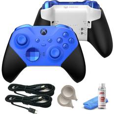 Xbox wireless controller blue Xbox Blue Elite Series 2 Core Wireless Controller Comes with Cleaning Kit