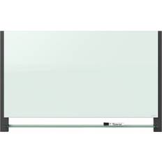 Black Whiteboards Quartet Evoque Magnetic Glass Dry-Erase Boards with Invisible Mount Wide Frame