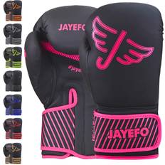 Gloves Jayefo Jayefo Glorious Professional Boxing Gloves with Gel Leather Sparring Gloves for Boxing, Kick Boxing, Muay Thai and MMA Heavy Bag Gloves for Heavy Boxing Punching Bag OZ Pink