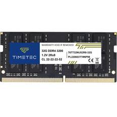 TIMETEC 32GB DDR4 3200MHz PC4-25600 Non-ECC Unbuffered 1.2V CL22 2Rx8 Dual Rank 260 Pin SODIMM Kompatibel mit AMD und Intel Gaming Laptop Notebook PC Computer Speicher RAM Modul Upgrade 32GB