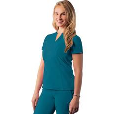 Caribbean blue scrubs Adar Addition Scrubs for Women Notched V-Neck Scrub Top A6002 Caribbean Blue