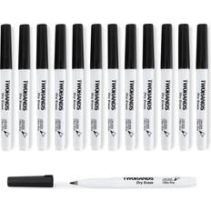 Markers TWOHANDS Dry Erase Markers Ultra Fine Tip,0.7mm,Low Odor,Extra Fine Point,Black,Whiteboard Markers for kids,School,Office,Home,or Planning Whiteboard,12 Count,20536