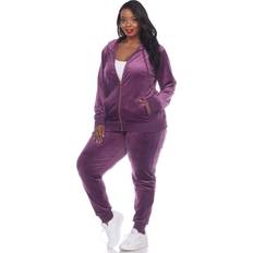 Jumpsuits & Overalls White Mark 2-pc. Velour Tracksuit-Plus, 3x, Purple Purple