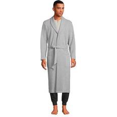 Lands' End Men Sleepwear Lands' End Men's Cozy Shawl-Collar Waffle-Weave Robe, Medium, Grey