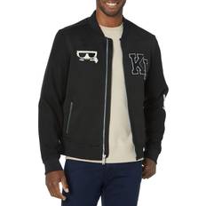 Men - Rayon Jackets Karl Lagerfeld Paris Men's Letterman Bomber Jacket Black