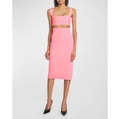 Victoria Beckham VB Body high-rise knit midi skirt pink