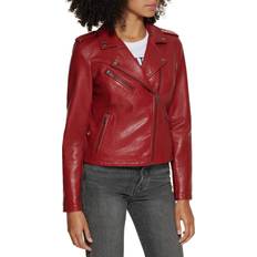 Leather Jackets Levi's Plus Trendy Faux Leather Moto Jacket Deep Red Deep Red