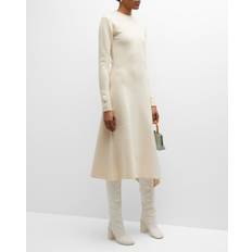 Jil Sander Asymmetric Knit Wool Midi Dress - Beige