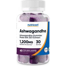 Nutricost Ashwagandha Gummies 1200 mg Blandede Bær 60 stk