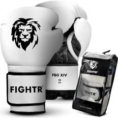 Gloves FIGHTR Boxing Gloves Ideal Stability & Impact Strength Punching Gloves for Boxing, MMA, Muay Thai, Kickboxing & Martial Arts Includes Carry Bag White/Black, oz