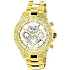 Watches Luxurman LUXURMAN Watches: Diamond 0.5ct Yellow Gold Plated