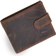 Hunter RFID Blocking Real Distressed Leather Passcase Wallet M80 Dark Brown