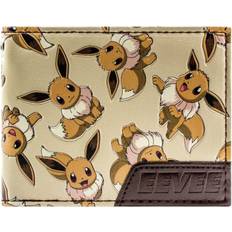 Pokémon Eevee 133 Multiple Character Brown ID & Card Bi-Fold Wallet