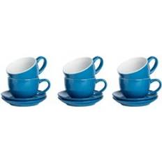 Argon Tableware 12pc Coloured Cappuccino Cup Saucer