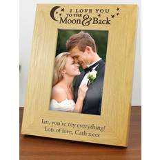 Studio Personalised To the Moon and Back Oak Effect Portrait Natural Photo Frame