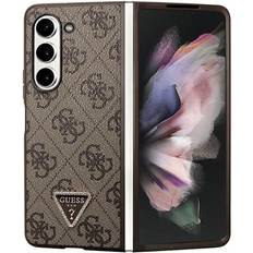 Guess Samsung Galaxy Z Fold 5 Cover 4G Metal Triangle Strass Brun